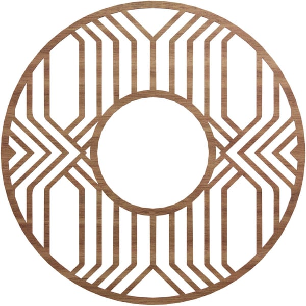 Ekena Millwork Empire Wood Fretwork Pierced Ceiling Medallion, Walnut, 38"OD x 13 7/8"ID x 3/8"T CMWP38X38X0375EPWA - main